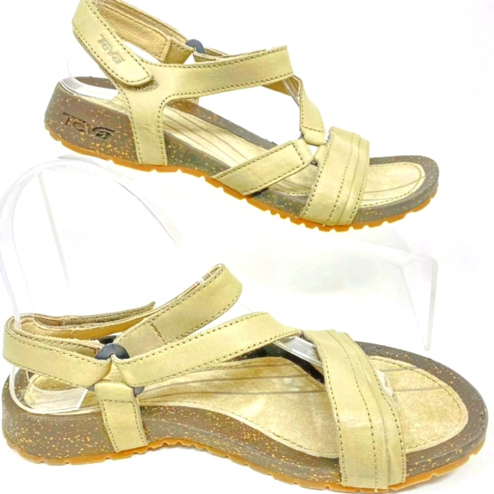 New condition Teva adjustable strap leather hiking sandals. 7m